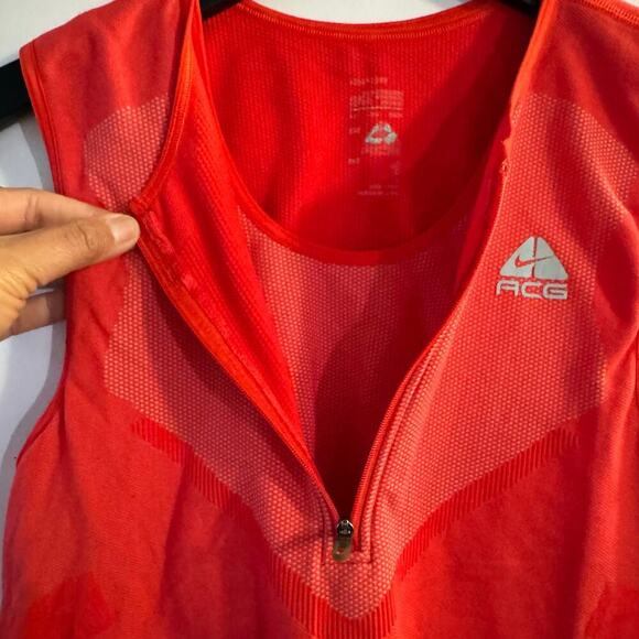 Nike Women’s 1/4 Zip Tank Top Orange Activewear - Picture 4 of 6